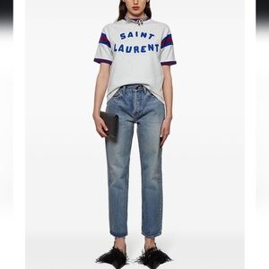 Saint Laurent light blue washed cropped jeans. New w/tags. Size 29